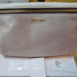 Jimmy Choo Metallic Silver Clutch